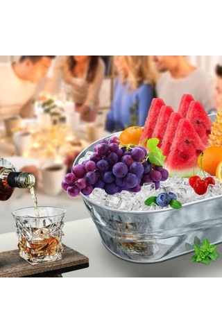 Pazly 2x 15l Metal Buz Kovası, Dayanıklı İçecek Soğutucu, Büyük Kapasiteli Bira İçecek Kovası Diğer