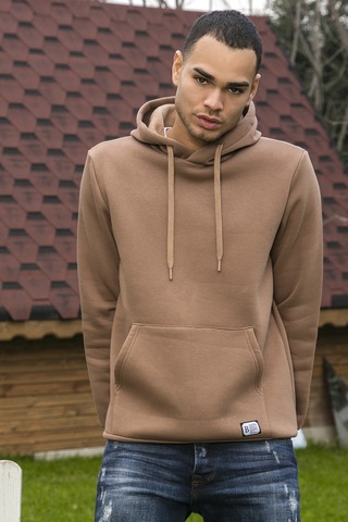 Buratti Regular Fit Kapüşonlu Kanguru Cepli Içi Tüylü Yumuşak Şardonlu Erkek Sweat 5905281 Sütlü Kahve