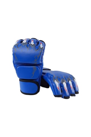 Reedark Erkek Kadın Yarı Parmak Boks Eldiveni, Muharebe Ve Kum Torbası Egzersizleri İçin, Gripli Eldiven, Güvenli Ve Konforlu, Mavi Mavi