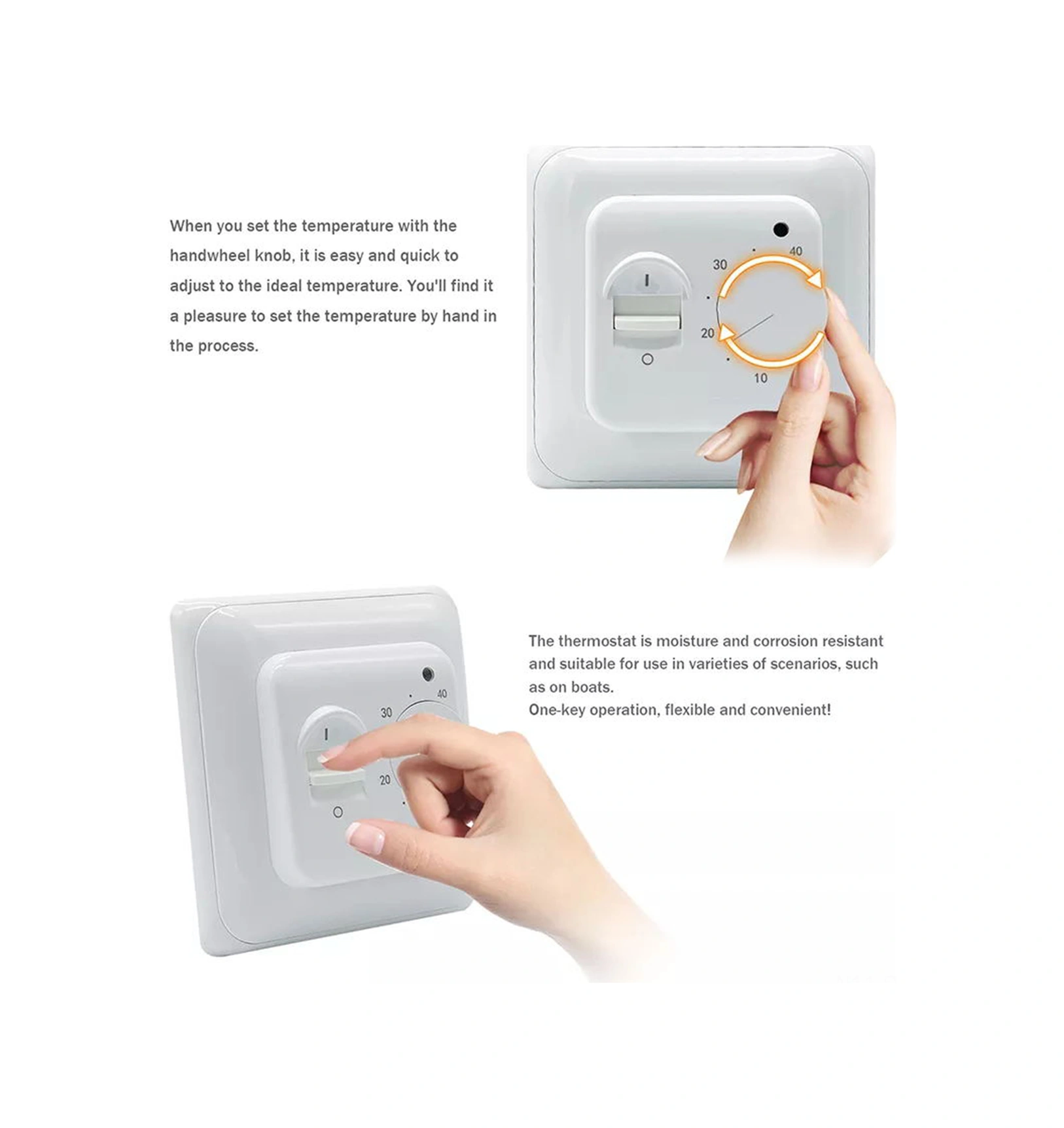 Qingmipy Beyaz R1m.703 Su Isıtma 3a Termostatı - Zemin Sıcaklığı Kontrolü, Led Gösterge Ve Kolay Kullanım