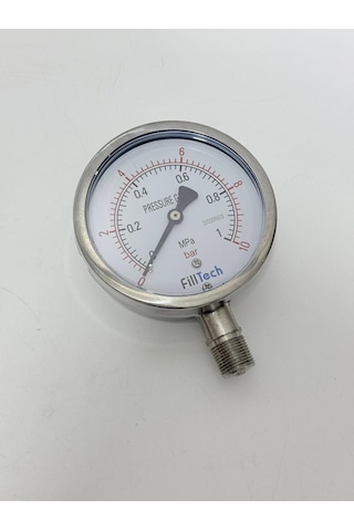 Filltech Manometre Basınç Göstergesi 0-10 Bar 105mm