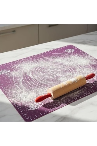 40x50 Cm Silikon Hamur Açma Matı - Yapışmaz Ve Kaymaz Ölçülü Hamur Yoğurma Matı - Mantı, Ekmek, Makarna Ve Pasta İçin Gıda Sınıfı Silikon Mutfak Hazırlık Gereci Renk Stok Durumuna Göre Gönderilir.