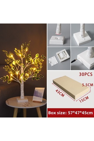 Folinda 60cm 24led Kahverengi Ağaç Işığı, Soğuk Beyaz, Zamanlayıcı Fonksiyonlu 6 Saat Açık/18 Saat Kapalı , Ev Dekorasyonu, Noel Partisi, Odalar İçin Led Aydınlatma Diğer