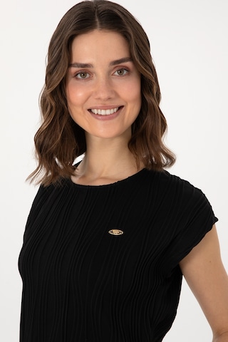 U.S. Polo Assn. Kadın Siyah Crop Bisiklet Yaka Tişört 50299812-VR046