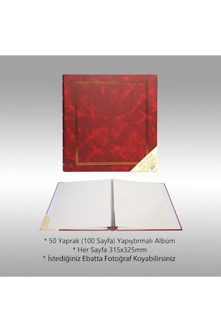 Nurcan Foto NRCN-C50315 315 x 325 MM 50 Yaprak 100 Sayfa Ciltbezli Yapıştırmalı Fotoğraf Albümü