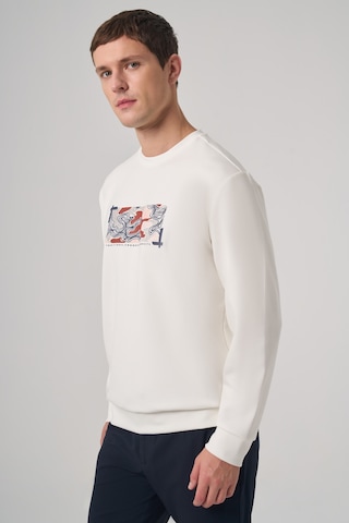 Morven Erkek Ekru Trend Baskılı Bisiklet Yaka Sweatshirt 26ks063007454 Ekru