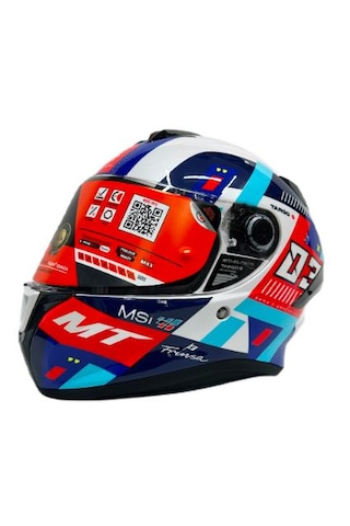 Mt Targo S Sergio Garcia D7 Şeffaf Vizörlü V-14B Motosiklet Kaskı