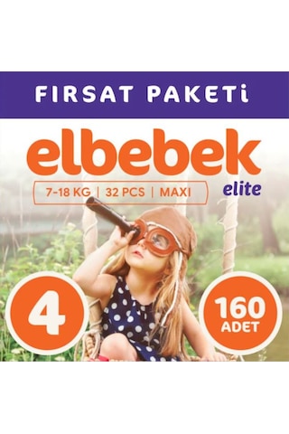 Elbebek Elite Bebek Bezi 4 Numara Maxi Fırsat Paketi 160 Adet 5'li
