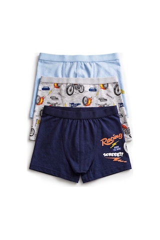 Öts Erkek Çocuk 3 Lü Pamuklu Boxer Baskılı Ergonomik Tasarım 7711-3 Renkli
