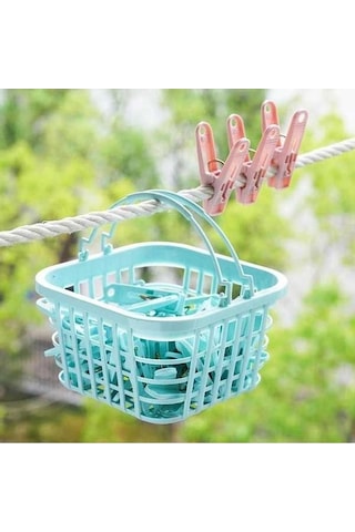 Tongxida Çok Fonksiyonlu Çamaşır Mandalı Ev Plastik Sepet Çorap Klipsi 30/kutu Rastgele Renk Diğer