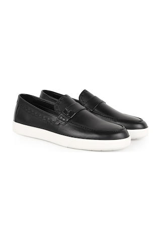Lbr Erkek Loafer Siyah %100 Hakiki Antik Deri Beyaz Düz Kauçuk Taban Slip-on Günlük Rahat Casual Ayakkabı H1128