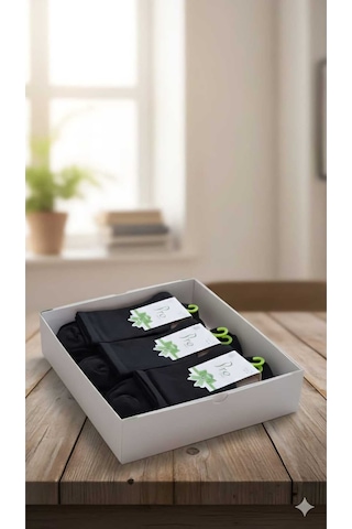 Bambu Çorap, 12 Li Set Asorti Ve Siyah Set Siyah