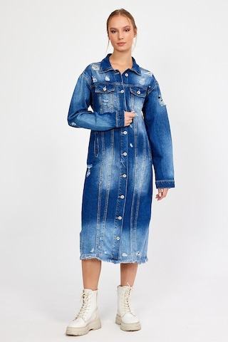 Alexander Gardi Özel Koleksiyon Düğmeli Denim Gömlek Elbise 3025 001