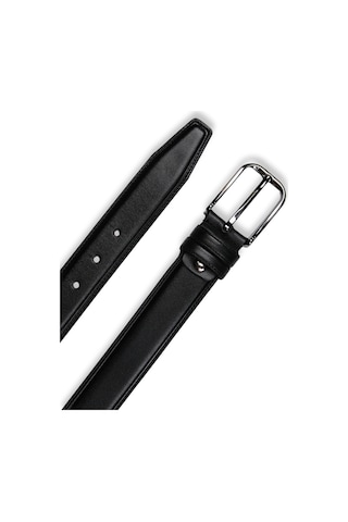 Mft Leather Hakiki Deri Erkek Kemer Dikişli, 3,5cm, Siyah 7458 Siyah