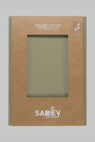 Sarev New Slow City Defne Yeşili %100 Pamuk Tek Kişilik Lastikli Çarşaf Seti Yeşil