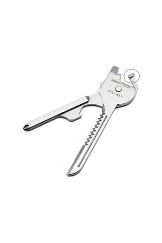 Lala 6 İn1 Utili-key Anahtarlık Anahtarlık Çok Fonksiyonlu Alet Tornavida Açacağı Gümüş