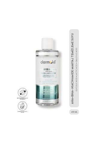 Dermokil Exfoliating Aha+Bha Niacinamide Micellar Makyaj Temizleme Suyu 400 ML