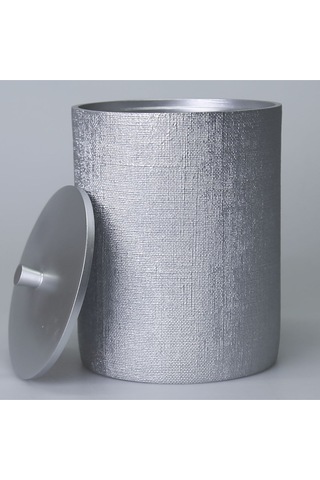 Linen Çöp Kovası Gümüş Siyah