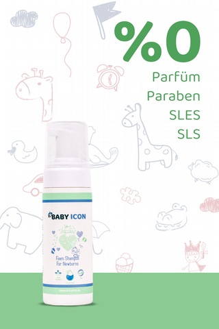 Baby Icon Organik Vegan Yenidoğan Köpük Şampuan