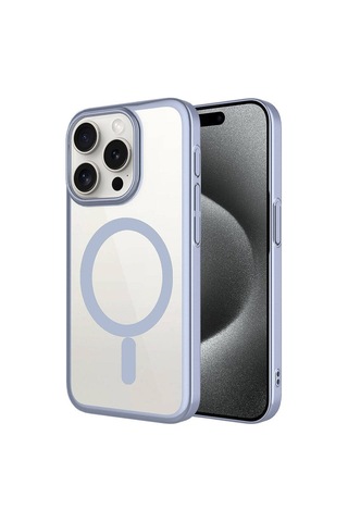 Apple Uyumlu iPhone 15 Pro Kılıf Wireless Şarj Özellikli Sert Pc Zore Mat Riksos Magsafe Kapak