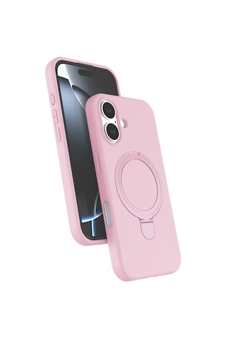 Apple İphone 16 Plus Regal Magsafe Standlı Kapak - Açık Pembe