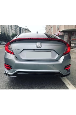 Honda Civic Fc5 Turbo Arka Ek Plastik Siyah Difüzör 2016 2017 2018 2019 Arka-difizör-bodykit-ek