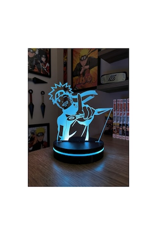 Naruto Itachi 3d Led Gece Lambası Anime Severlere Özel Dekoratif Masa Lambası
