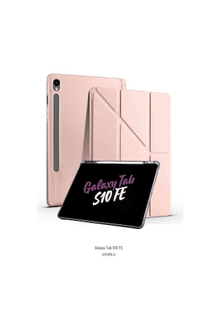 Galaxy Uyumlu Tab S10 Fe 10.9 İnç Uyumlu Kalem Bölmeli Katlanabilir Standlı Tri Folding Tablet Kılıfı Kapaklı Kılıf