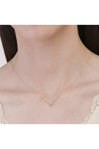 Altınbaş Mor Taşlı Altın Kolye Klıntgk013-25295