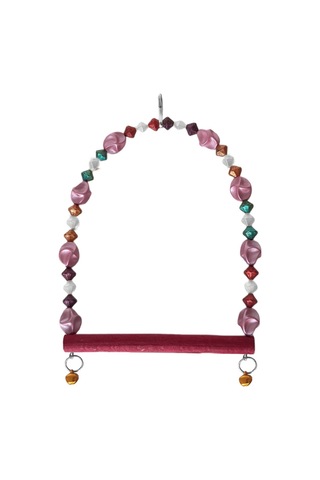 Markapet Boncuklu Ve Tünekli Kuş Salıncağı 10 Cm-14 Cm Bordo