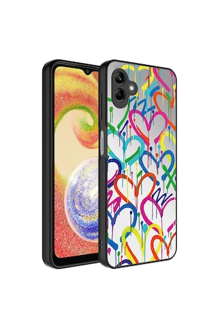Galaxy Uyumlu A04 Kılıf Aynalı Desenli Kamera Korumalı Parlak Mirror Kapak - Süper Süper Anne Süper Anne
