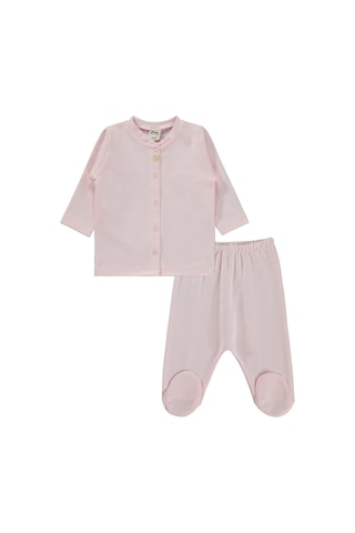 Civil Baby Düz 1-6 Ay Pijama Takımı - Pudra