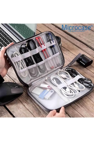 Microcase 2in1 Stylus Dokunmatik Kalem Kılıfı + Çok Gözlü Organizer Çanta Al5393 Omuz Çantası