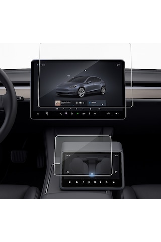 Tesla Model Y Juniper İçin Multimedya Ve Arka Yolcu Ekranı Uyumlu 9h Nano Ekran Koruyucu