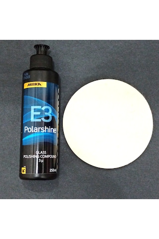 Pasta Cila Mırka Polarshıne E3 Cam Polisaj 250ml+ Cam Keçesi Polisaj 125 Mm Cam Yüzey Parlatma Seti