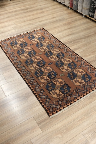 Konya El Dokuma Halı - Yün Üstü Pamuk - Leh1171 Kahverengi