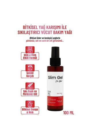 Slim Oil Bitkisel Yağ Karışımı İle Sıkılaştırıcı, Nemlendirici Pürüzsüzleştirici Vücut Bakım Yağı