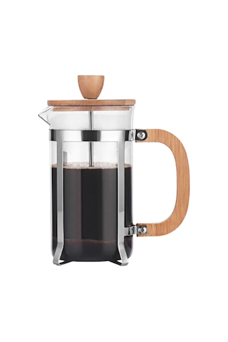 Neevoyu 600ml Borosilikat Cam Fransız Pres Kahve Makinesi - Ahşap Kollü, Paslanmaz Çelik Filtre, Hızlı Hazırlama, Çok Amaçlı Kullanım Renkli