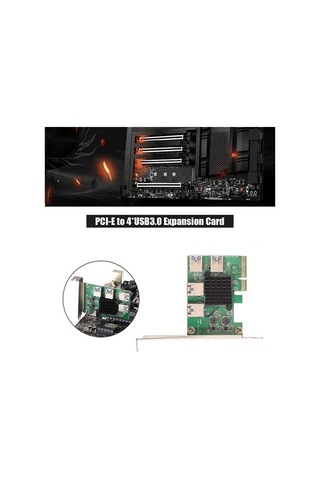 Fortunelane Pcı-e X4'ten Usb3.0'a Dönüştürücü Kart - 4 Portlu Grafik Genişletme Aleti, Kalın Altın Kaplama, 8gb/s Bant Genişliği