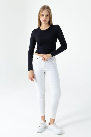 Giysa Kadın Bisiklet Yaka Pamuklu Basic Body Siyah - Mw0000832 Siyah