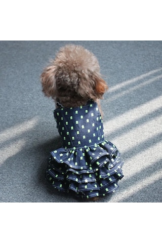 Best Golden Monkey Köpekler İçin "katrene" Denim Kırmızı-yeşil Elbise 401106531