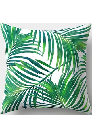 Yastık Kırlent Kılıfı - Yeşil Bitki, Areka Palmiyesi Yeşil