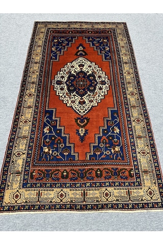 El Dokuma Taşpınar Halısı 175x315 Kavun İçi Kök Boya 6 M2 Halı Turuncu