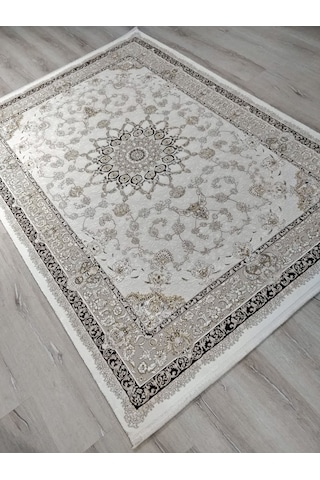 Vera Klasik Desenli Ipeksi Yumuşaklıkta Dokunmuş Makina Halısı 160x230 Cm Kahverengi - Vizon