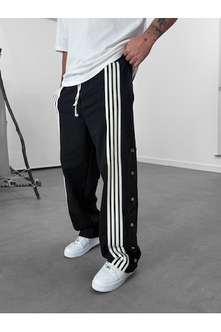 Cocopelli Şeritli Siyah Erkek Baggy Pantolon Coc1062 Siyah