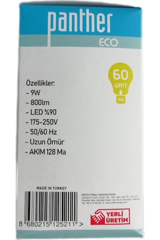 Panther Eco 9W Ampul Lamba Beyaz E27