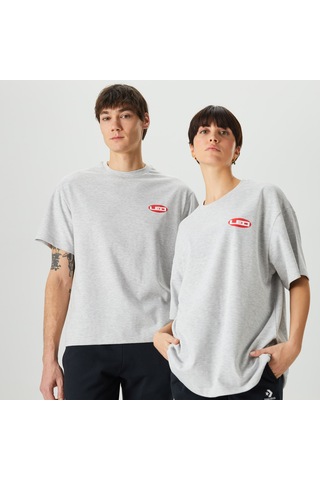 Leo Spray Paint Unisex Gri T-shirt