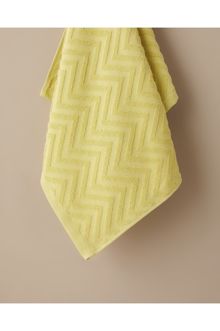 Zigzag Pamuk Yüz Havlusu 50x70 Cm Limon Yeşili