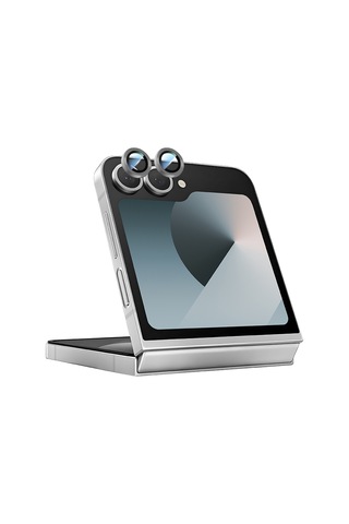 Galaxy Z Flip 6 Uyumlu Caseworld Alloy Serisi Oleofobik Anti Reflective Kamera Lens Koruyucu Gümüş