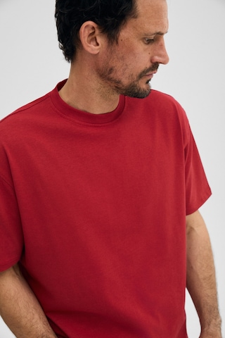 Grimelange Grımelange Dunno Erkek %100 Organik Pamuk Yuvarlak Yakalı Regular Fit Kırmızı T-shirt KIrmızı